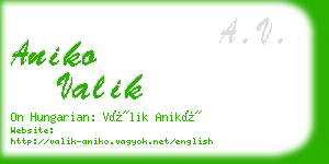 aniko valik business card
